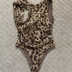Leopard Print One-Piece Bodysuit